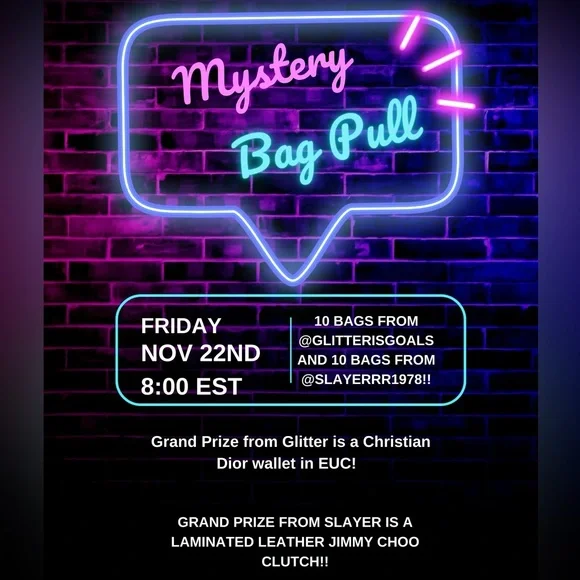 @glitterisgoals MYSTERY BAG SHOW!! MYSTERY BAGS - TWO GRAND PRIZES! LIVE NOV 22 - Picture 1 of 9